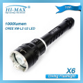 Hot aluminum alloy zoomable Waterproof rechargeable CREE XM-L2 U2 led torch light